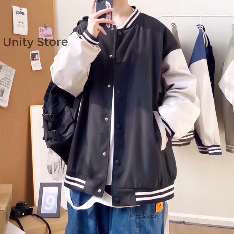 Áo Khoác Bomber Jacket Dù 2 Lớp Form rộng Nam Nữ Ulzzang Unisex