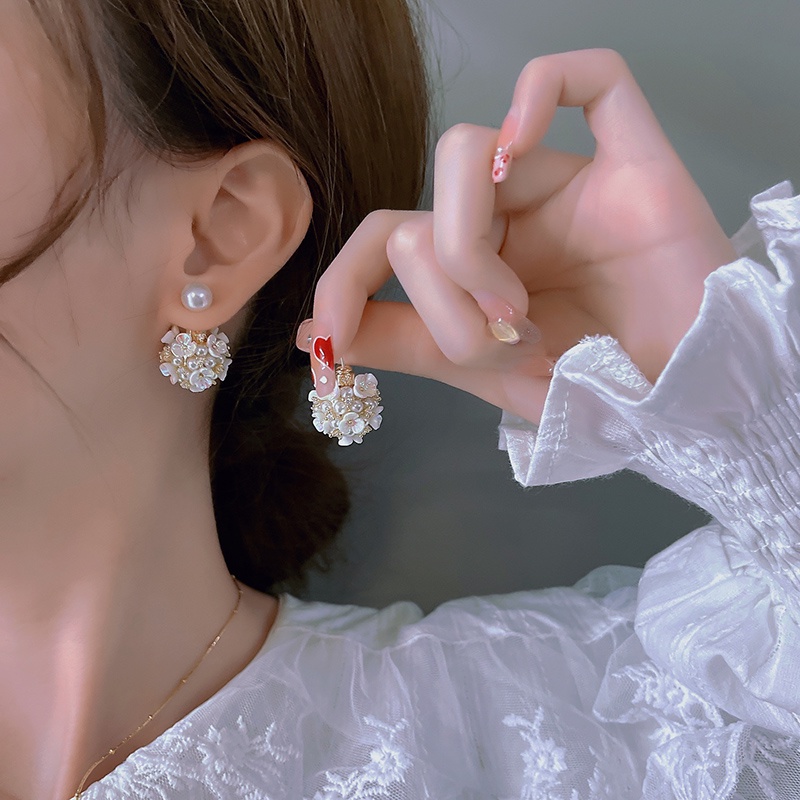 Khuyên Tai Hình Bông Hoa Đính Đá Zircon Có Thể Tháo Rời Hai Công Dụng Sang Trọng Dành Cho Nữ