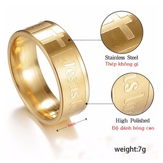 NHẪN JESUS NHẪN CHÚA TITANIUM