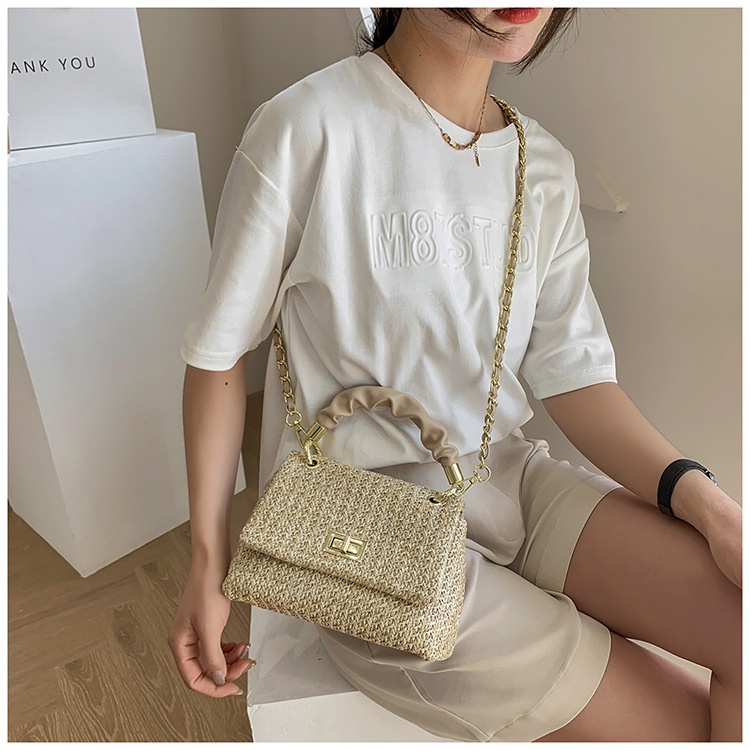 Túi ví Poly Pleat quai da xếp ly - khóa xoay - phong cách hàn quốc