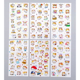 1 set stickers hình mèo Chibi tinh nghịch