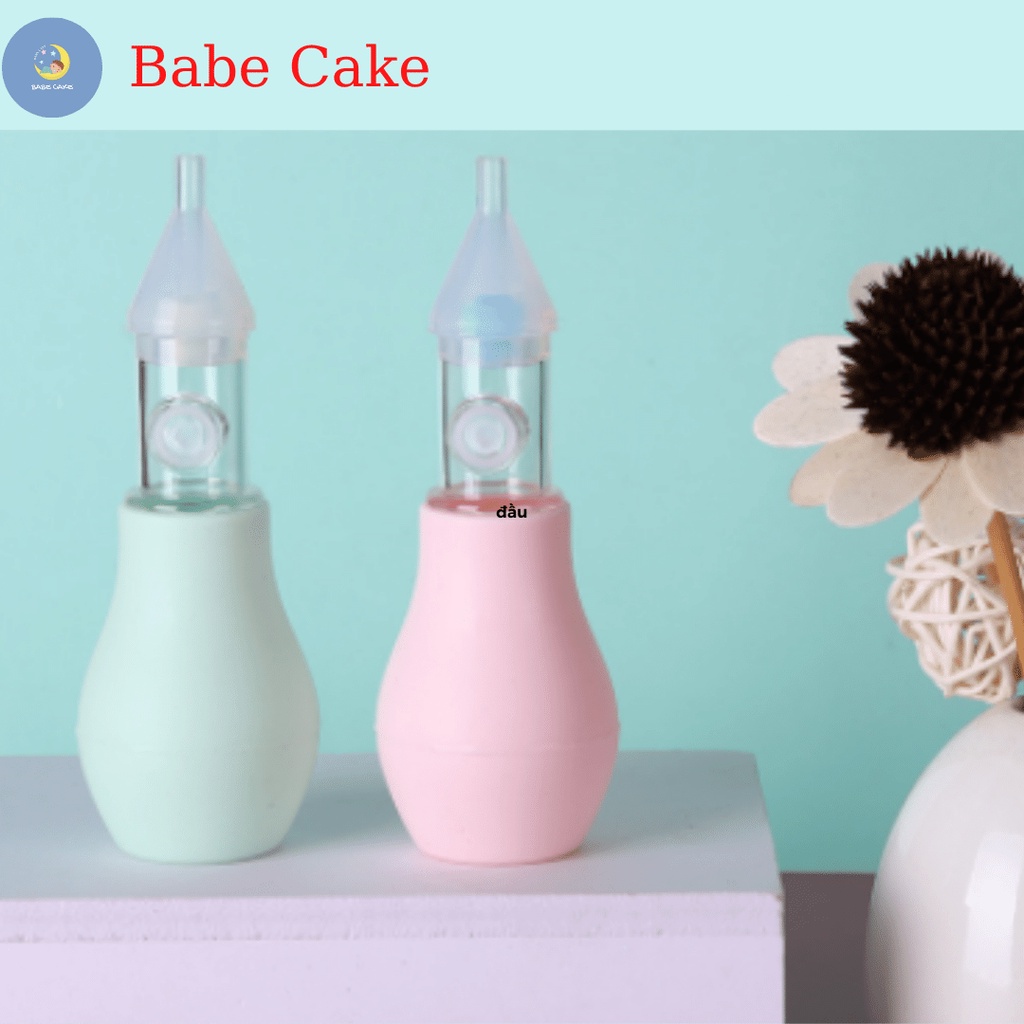 Dụng cụ hút mũi quả bóp có nắp đậy cho trẻ nhỏ - Hút mũi bằng đầu silicon mềm cho bé