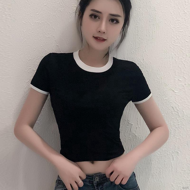 Áo thun nữ tay ngắn dáng ôm phong cách Hàn Quốc