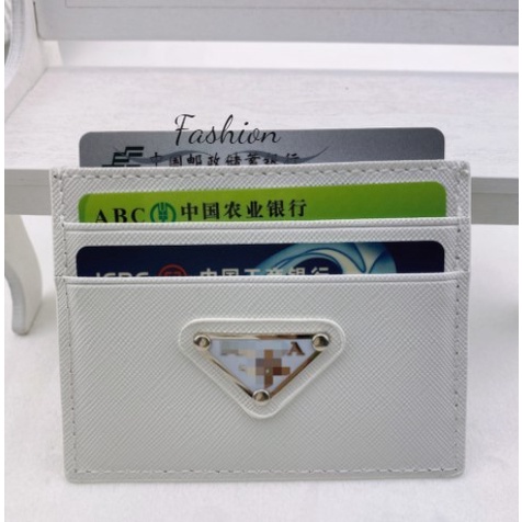 Ví Prada chất liệu da PU 4 ngăn siêu mỏng đựng thẻ thời trang cho nam nữ