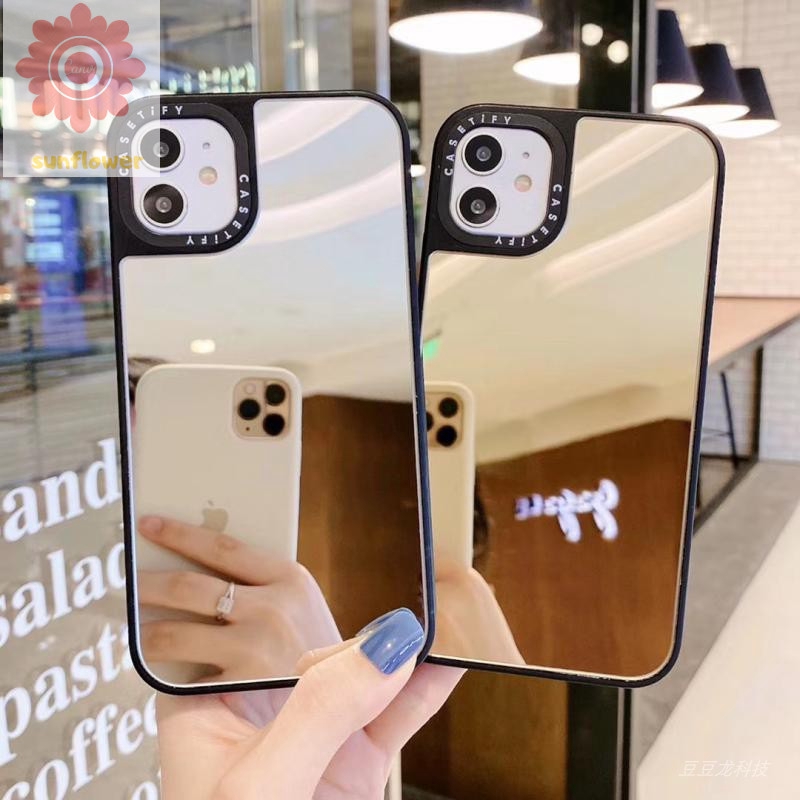 Casing iPhone 11 Pro Max X Xr Xs Max 6 6S 7 8 Plus 6plus 7plus 8plus SE 2020  Rear Case Mirror Effect Cover