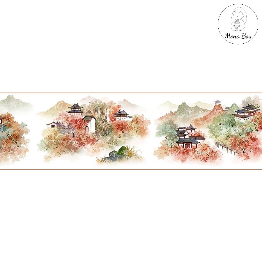 Washi tape cổ trang trang trí sổ chiết đẹp phong cảnh MONO BOX CTZ08