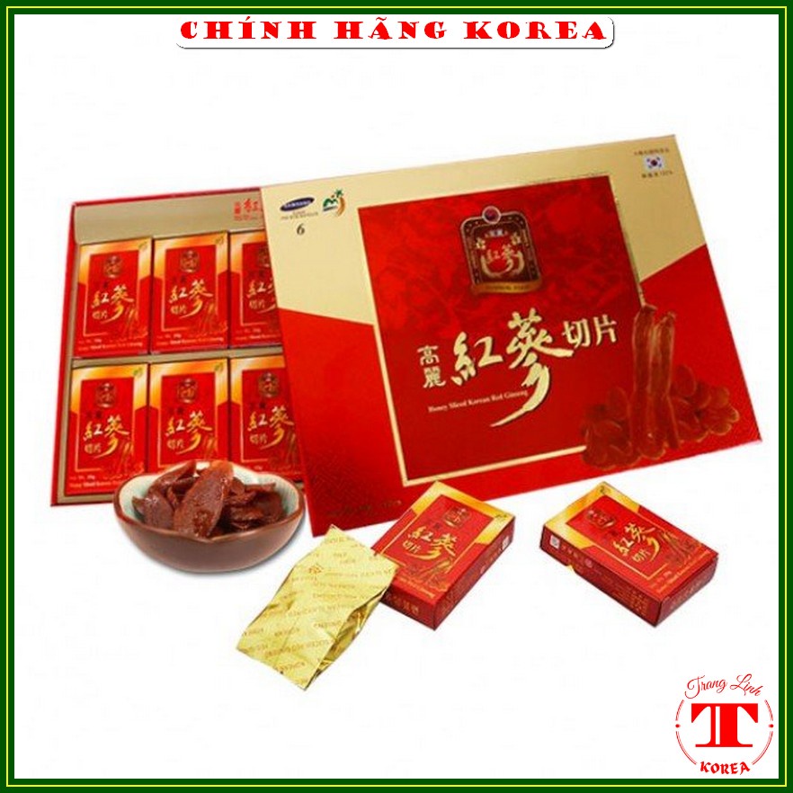 Hồng sâm lát tẩm mật ong Sambok hàn quốc, hộp 200gr - Sâm tẩm mật ong hàn quốc chính hãng, tranglinh