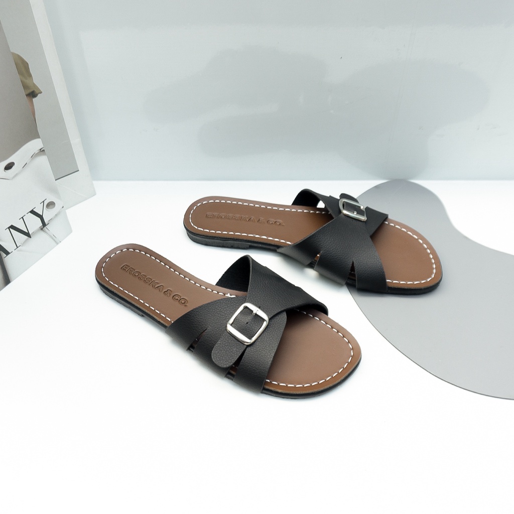 Dép đi biển thời trang Sunnieshoes & Erosska 2021 quai ngang khóa