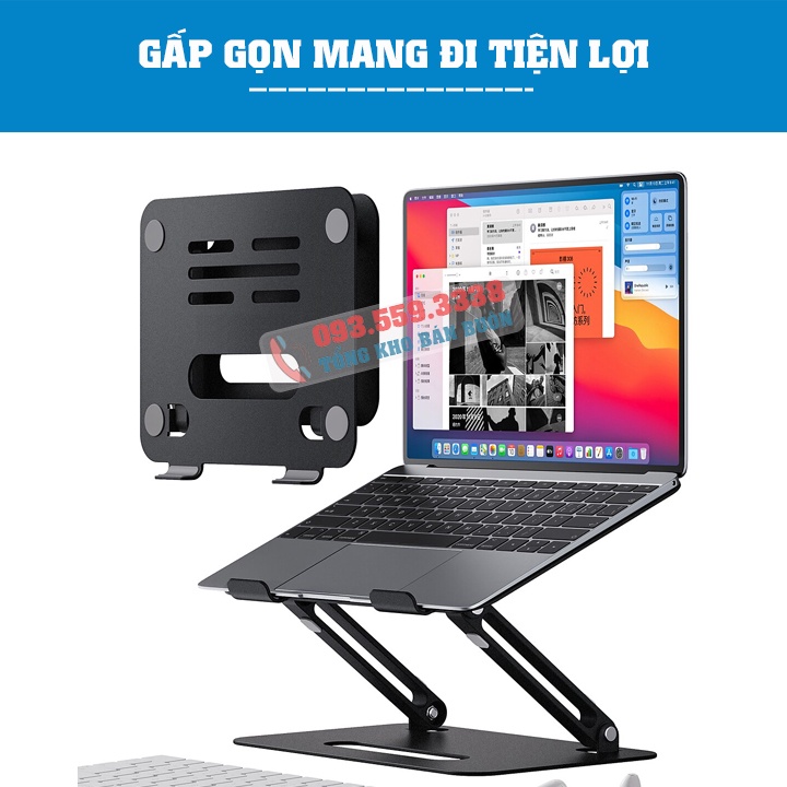 Giá đỡ laptop tablet bằng nhôm P43 / P43S 11 - 17.3 Inch - Đế tản nhiệt nâng Macbook - máy tính bảng - Ipad