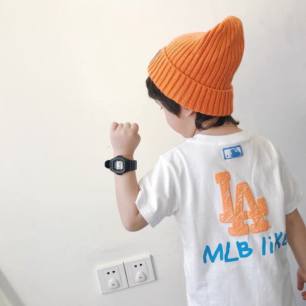 Áo thun tay lỡ em eo bi LA cho bé , áo phông bé trai , bé gái cotton unisex , Kid_genZ
