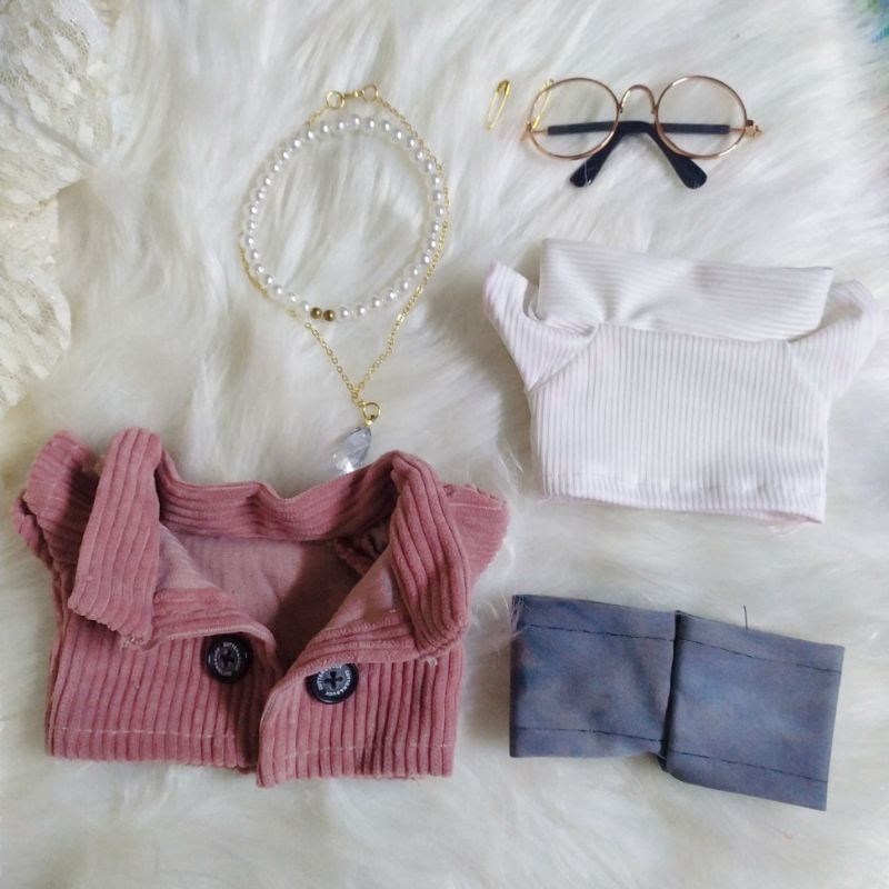 Bộ quần áo kèm kính Autumn Dạo Thu dành cho doll 20cm