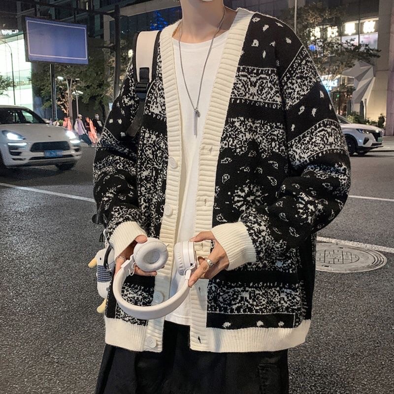 Áo Khoác Cardigan Rải Màu Unisex