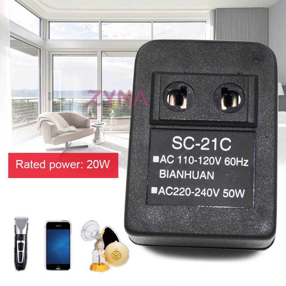 Bộ Chuyển Đổi Nguồn Điện AC 220V Sang 110V/110V Sang 220V AC 20W Tiện Dụng Khi Đi Du Lịch