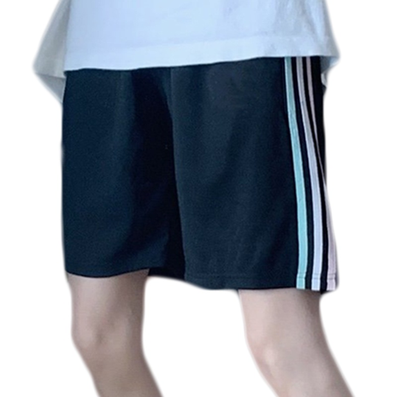 Brroa Quần Short Thể Thao Lưng Cao 3 Sọc Màu Sắc Tương Phản Thời Trang Mùa Hè Cho Nữ