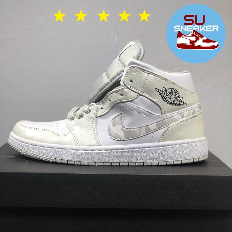 Giày Thể Thao / Sneakers , Giày Jordan 1 Mid Grey Camo ( Full Box )