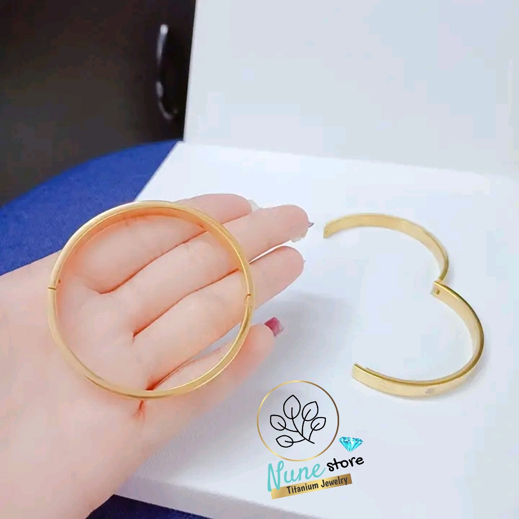 Vòng tay, lắc tay titan nữ không gỉ cao cấp form tròn Nune store kiểu Hàn Quốc | BigBuy360 - bigbuy360.vn