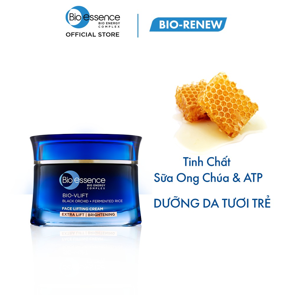 Kem dưỡng ngăn ngừa lão hóa, nâng cơ mặt  & dưỡng sáng với hoa phong lan đen và tinh chất gạo Bio essence Bio-Vlift 45g | BigBuy360 - bigbuy360.vn