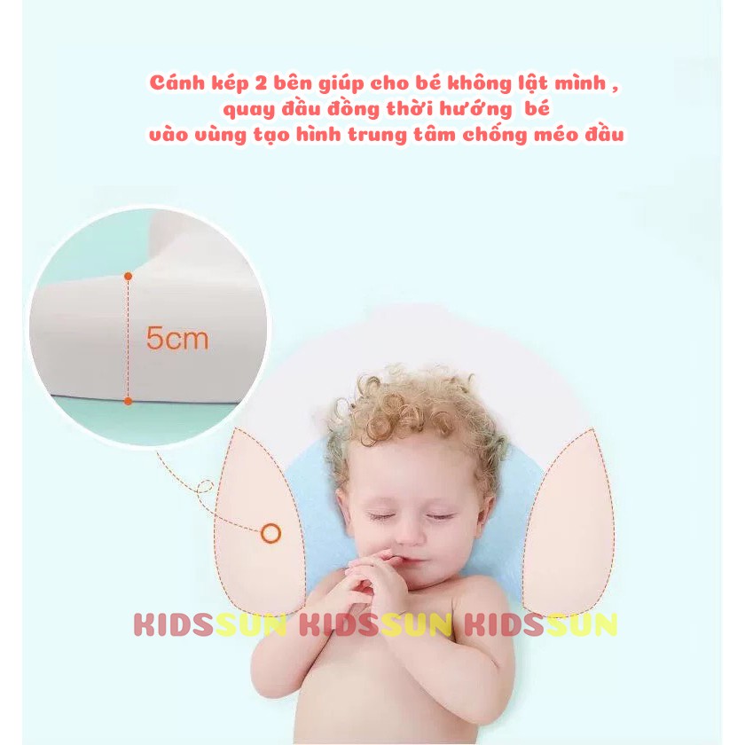 Gối Chống Bẹp Đầu Méo Đầu Gối Cao Su Non Cho Bé BABY MOOV Hàng Chính Hãng An Toàn Cho Bé Đem Lại Giấc Ngủ Ngon Cho Trẻ