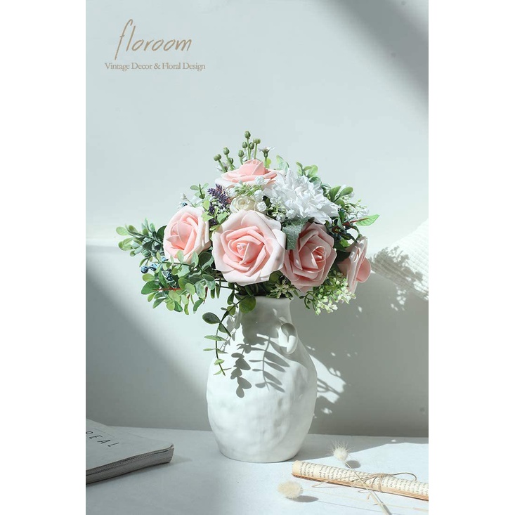 Bộ 10 Bông Hoa Hồng Nhân Tạo Bằng Xốp PE 8cm Trang Trí Bánh Kem DIY