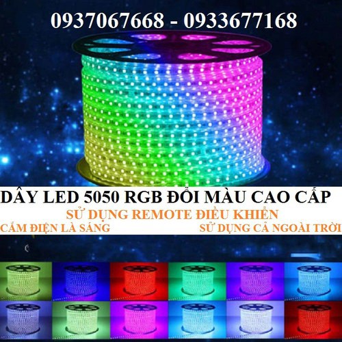 COMBO 15M DÂY LED ĐỔI MÀU 5050 RGB + TẶNG 01 NGUỒN REMOTE - ĐÈN LED TRANG TRÍ