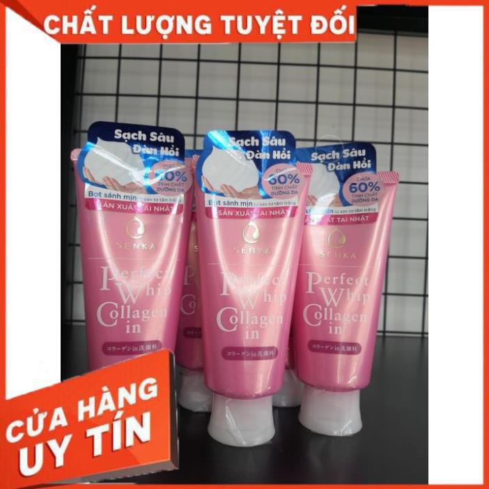Sửa rửa mặt Senka CHÍNH HÃNG  Sữa rửa mặt Perfect Whip Collagen In giúp mờ nếp nhăn, da săn chắc, chống lão hoá