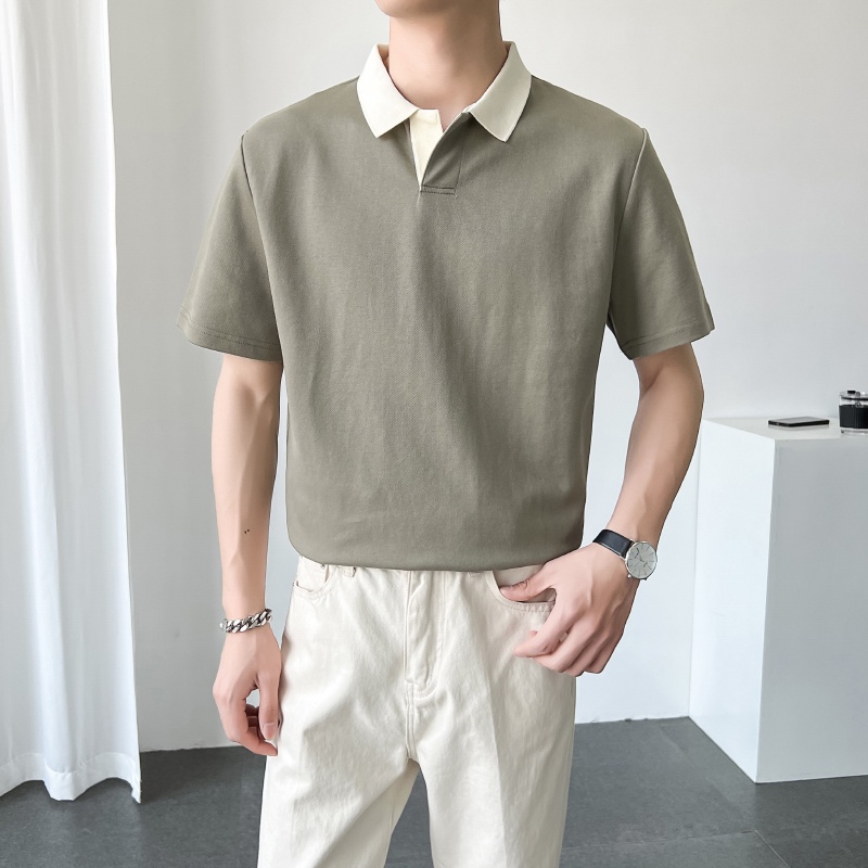 Áo Thun POLO Ngắn Tay Form Rộng Phong Cách Hàn Quốc Dành Cho Nam