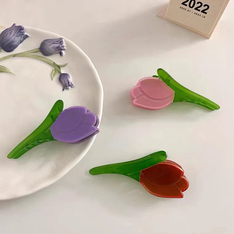 Kẹp Tóc Hình Hoa Tulip Đơn Giản Thời Trang Cho Nữ