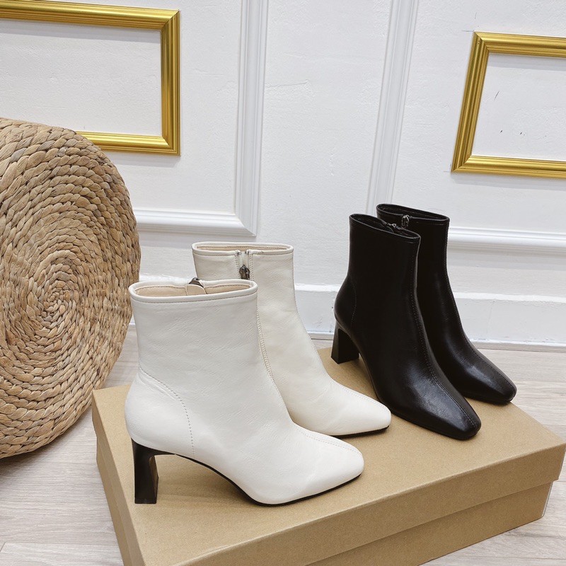 Bốt boot da lì trơn gót trụ khoá hông fullbox hàng quảng châu cao cấp | BigBuy360 - bigbuy360.vn