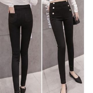 Quần tregging lưng cao nạm đinh 2 bên
