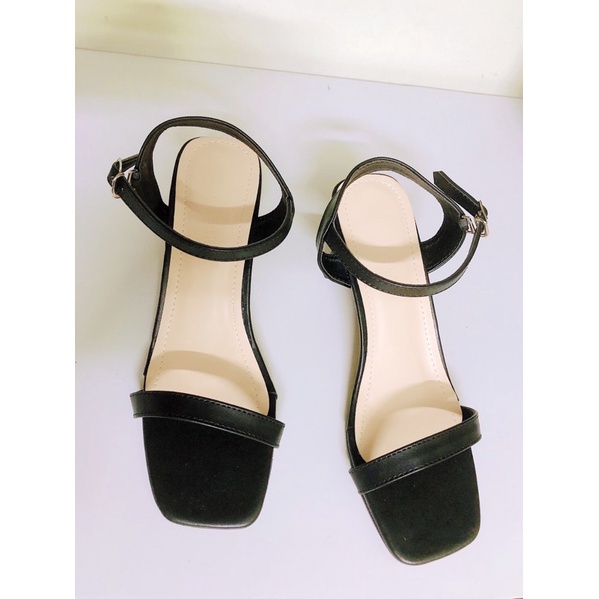 Giày cao gót nữ quai bản nhỏ gót xinh 6cm da mờ mềm êm chân mã N50