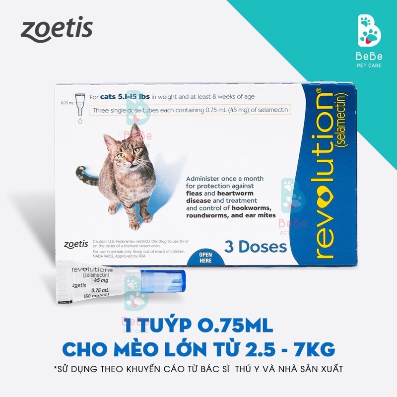 ZOETIS Revolution - Nhỏ Gáy Phòng Ngừa &amp; Loại Trừ Bọ Ve Rận Cho Chó Mèo