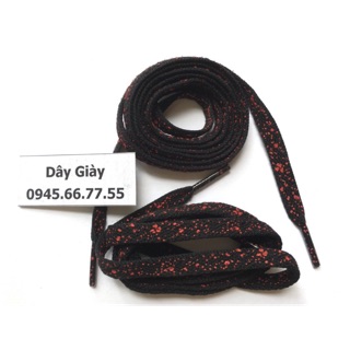 Dây giày đen hoạ tiết đỏ 1m2