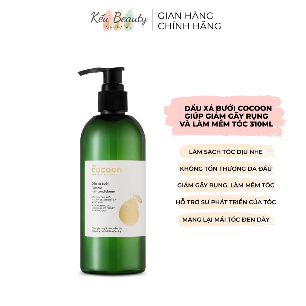 Dầu xả bưởi Cocoon Pomelo Hair Conditioner ngừa gãy rụng, mềm mượt, kích thích mọc tóc 310ml