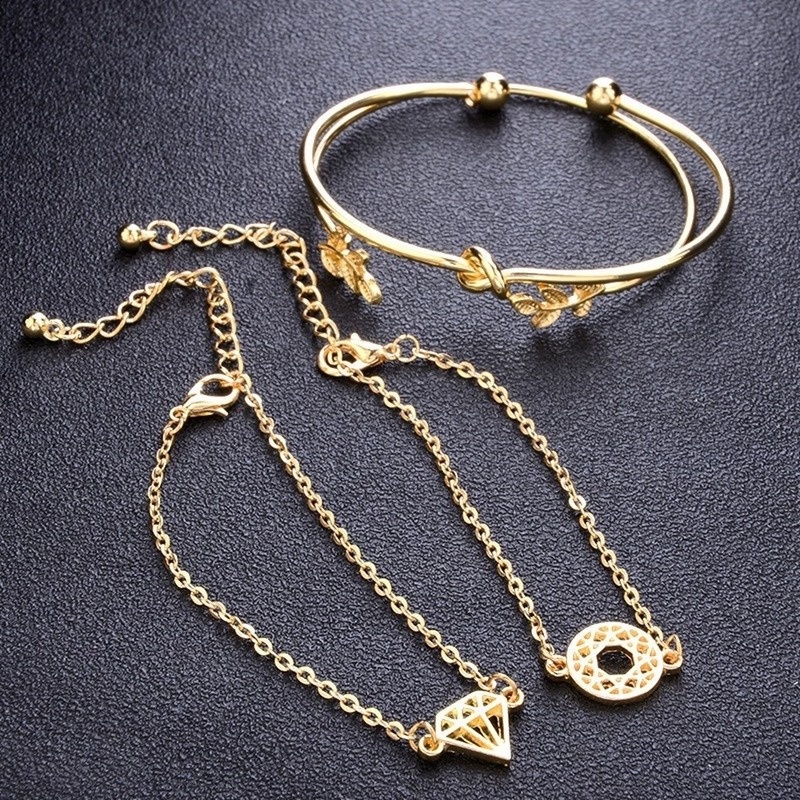 Set 4 Vòng Tay Hợp Kim Thời Trang Cho Nữ