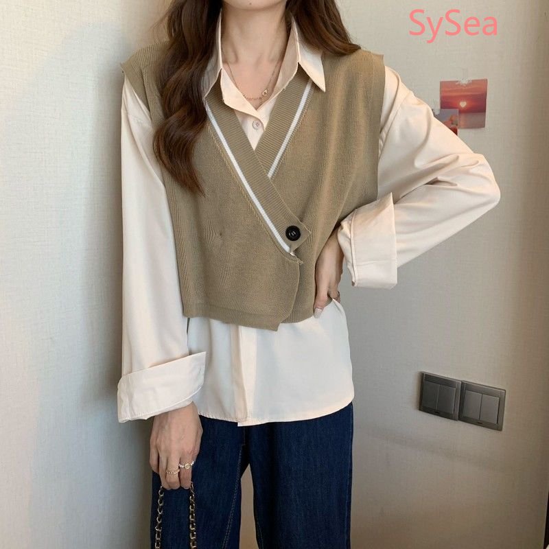 Áo Len Không Tay Phong Cách Retro Hàn Quốc