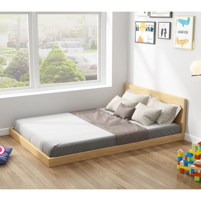 Giường Ngủ Bệt Kết Hợp Kệ Sách-Kệ Trang Trí GH19 Phong Cách Nhật Bản Nhiều Màu Sắc