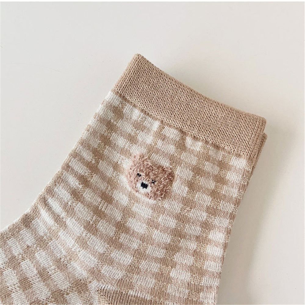 Vớ vải cotton Nhật Bản họa tiết gấu dễ thương đơn giản cho nữ