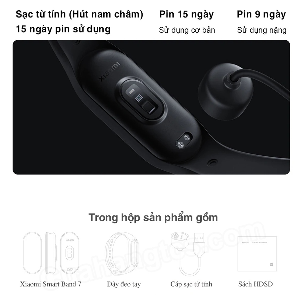 Vòng đeo tay thông minh Xiaomi Mi Band 7 Miband7 hỗ trợ Tiếng Việt