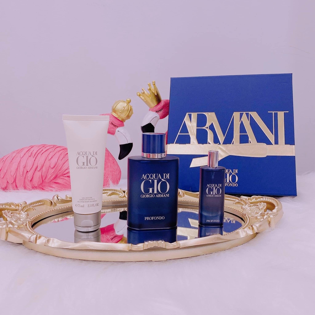 Set 3 món Giiorgio Armani Acqua di Gio Profondo (75ML - 75ML -15ML)