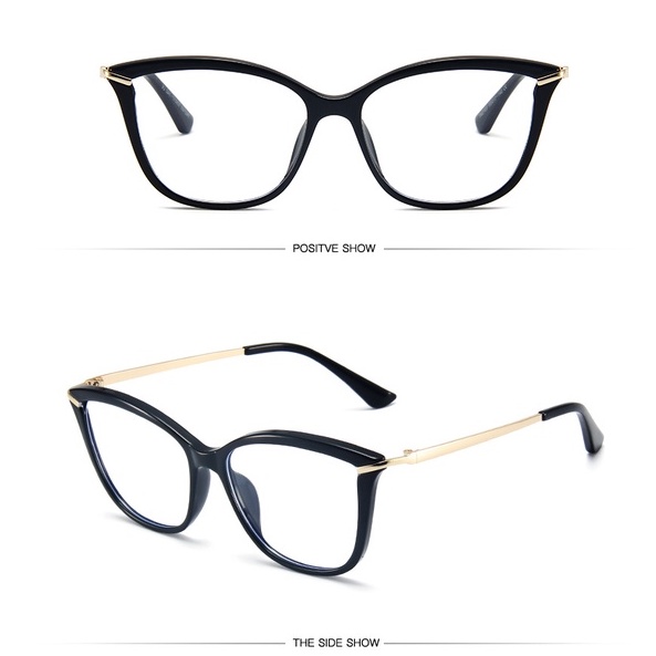 Kính TR90 gọng kim loại chống ánh sáng xanh phong cách Hàn Quốc