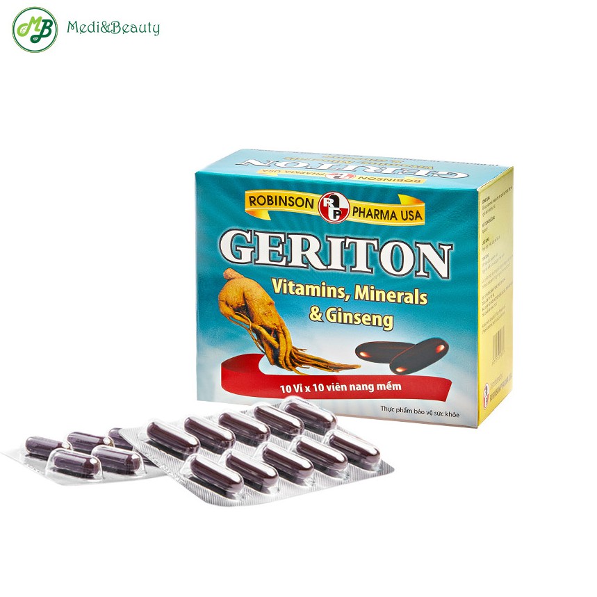 Viên uống Nhân Sâm Tăng sức đề kháng giảm Stress Vitamin và Khoáng Chất - GERITON - MediBeauty hộp 1