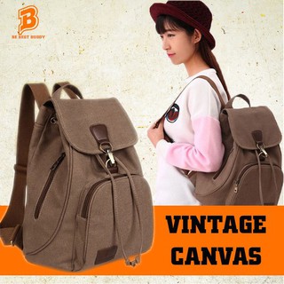 Ba lô Canvas Vintage Ba lô nữ Balo Laptop du lịch phượt