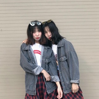 Áo khoác bò dáng rộng