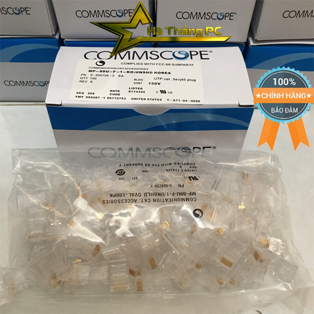 Hạt Mạng COMMSCOPE RJ45 Cat5e/Cat6 100 hạt/túi CHÍNH HÃNG