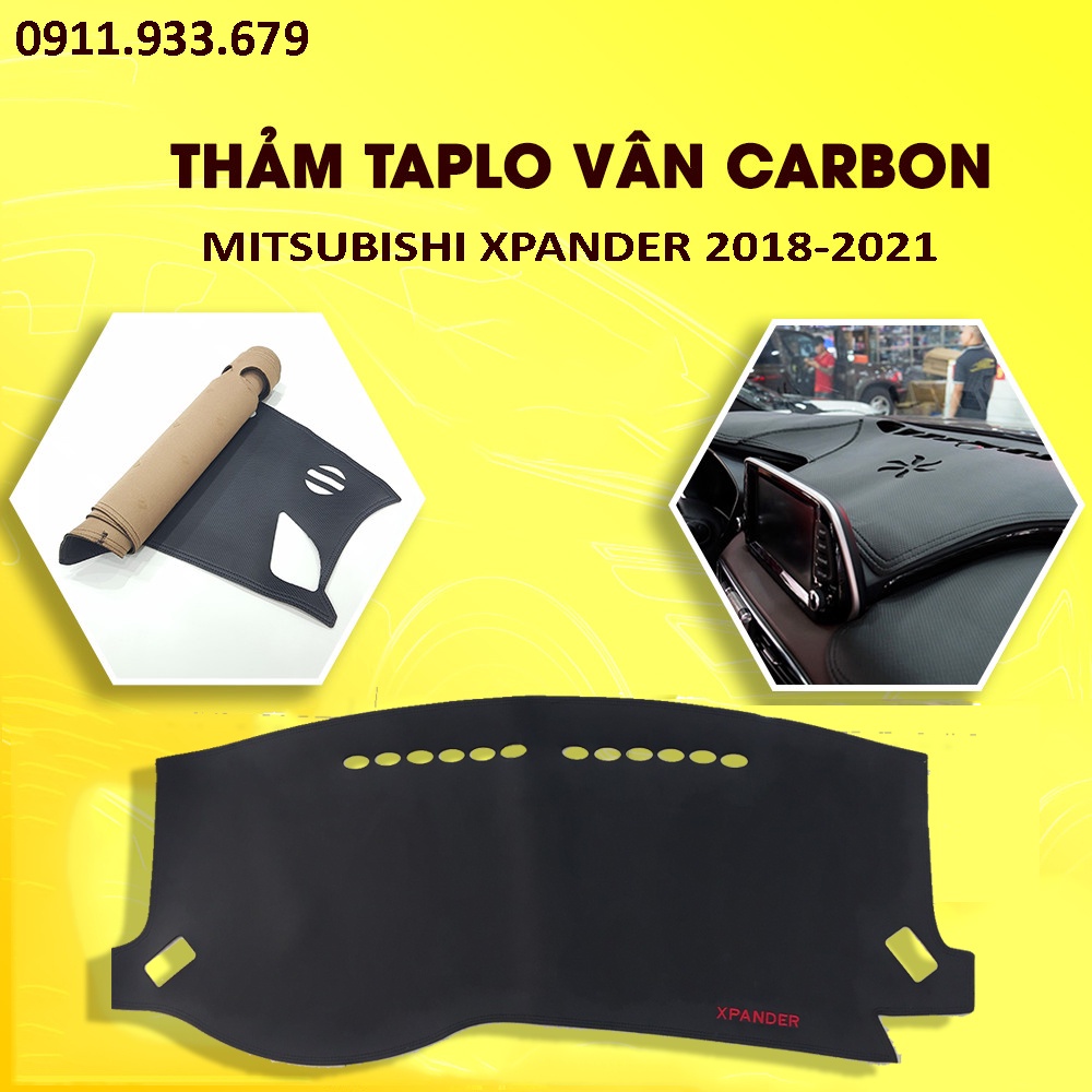 🔥HCM-Thảm taplo da chống nóng cacbon cao cấp dành cho xe Mitsu Xpander 2018-2020