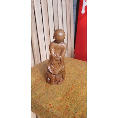 Tượng tùy duyên gỗ bach xanh cao 15