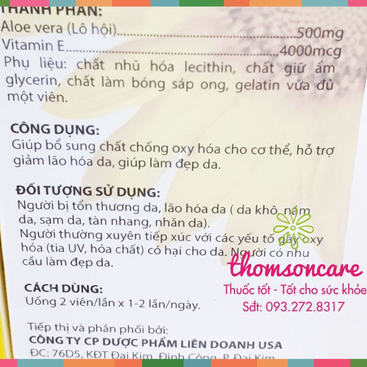 Viên uống Vitamin E 400 iu Giúp làm đẹp da - Hộp 100 viên bổ sung vtm E 400mg ngăn ngừa lão hóa, tốt cho sinh lý | Thế Giới Skin Care