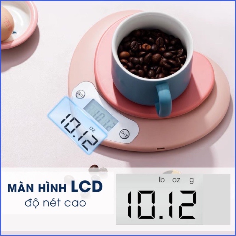 CÂN TIỂU LY TIM HỒNG 1KG - 5KG