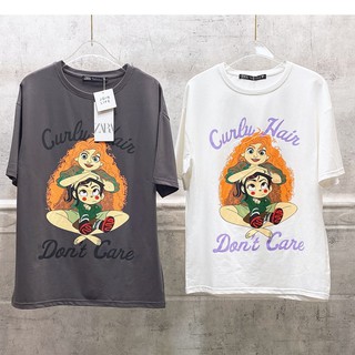 Áo thun Zara nữ in hình cô gái Curly hair