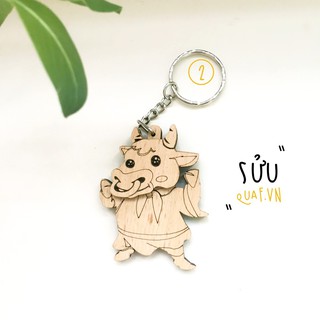 Móc khóa gỗ 12 con giáp